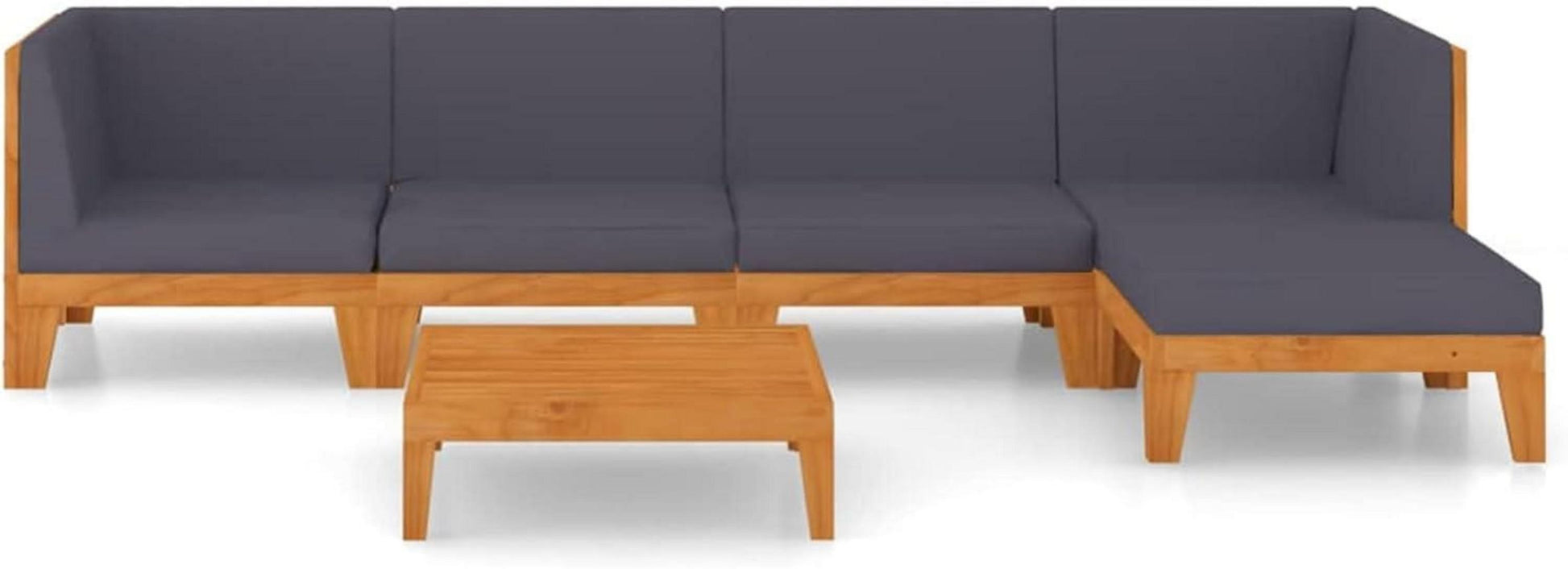 Gartenmöbel Set Holz Gartenlounge Ecksofa Sitzgruppe 6-TLG-Type-2