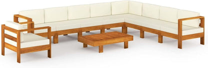 Gartenmöbel Set Holz Lounge Ecksofa Sitzgruppe Akazie
