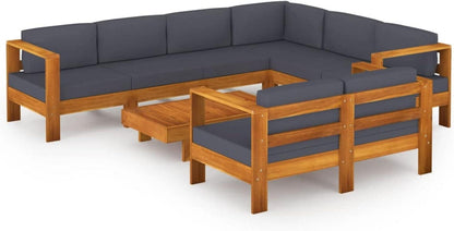 Gartenmöbel Lounge Set Holz Outdoor Ecksofa Sitzgruppe Terrasse