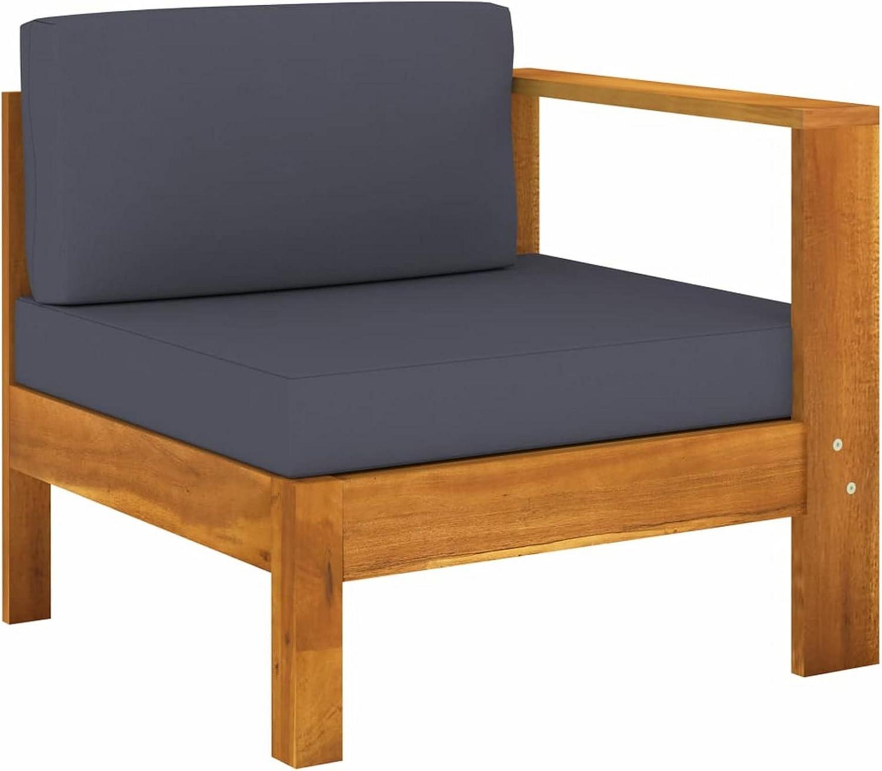 Gartenmöbel Set Holz Ecksofa Lounge 8-tlg Akazie Dunkelgrau