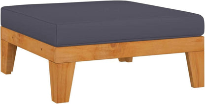 Gartenmöbel Set Holz Ecksofa Lounge Terrasse Balkon Massivholz 10-tlg Dunkelgrau