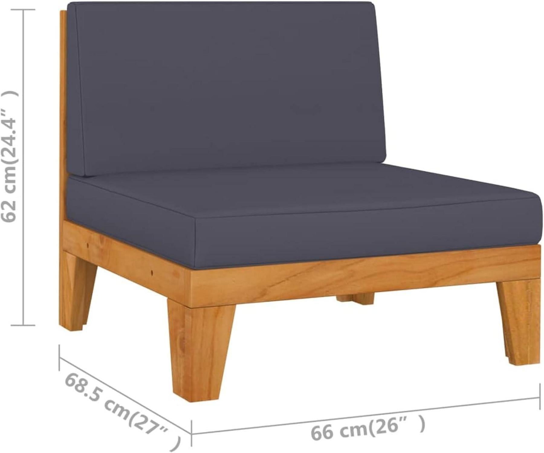 Gartenmöbel Set Holz Lounge Ecksofa Akazie 3tlg Dunkelgrau