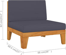 Gartenmöbel Set Holz Lounge Ecksofa Akazie 3tlg Dunkelgrau