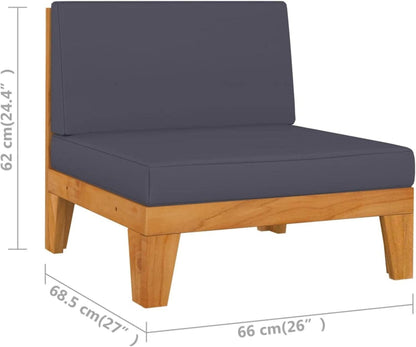 Gartenmöbel Set Holz Lounge Ecksofa Akazie 3tlg Dunkelgrau