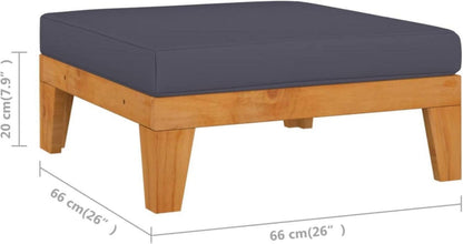 Gartenmöbel Set Holz Ecksofa Outdoor Lounge 3-tlg Akazie Dunkelgrau