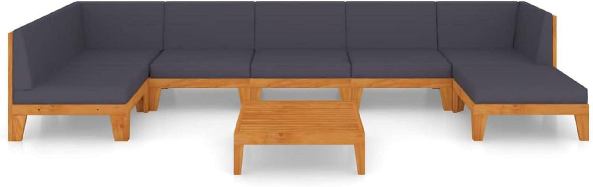 Gartenmöbel Set Holz Lounge Ecksofa 8-tlg Massivholz Akazie