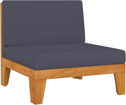 Gartenmöbel Set Holz Outdoor Lounge Ecksofa Akazie 8-tlg Dunkelgrau