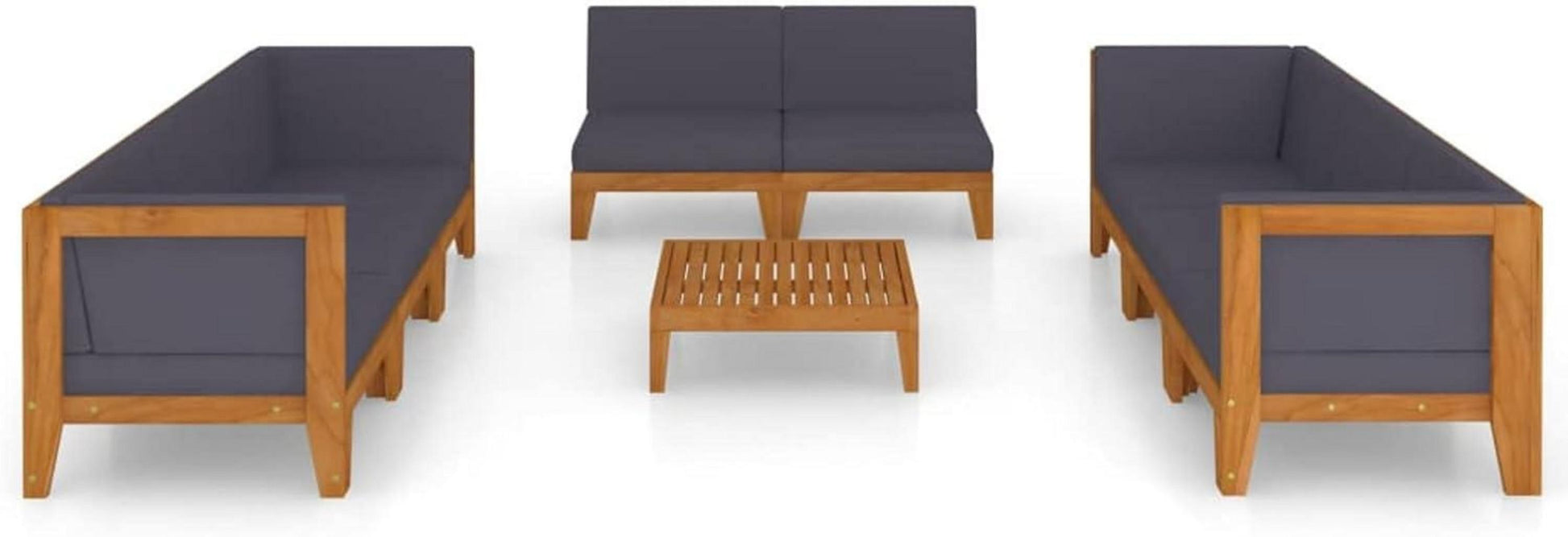 Gartenmöbel Set Holz Lounge Ecksofa Sitzgruppe 9-tlg Akazie
