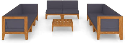 Gartenmöbel Set Holz Lounge Ecksofa Sitzgruppe 9-tlg Akazie