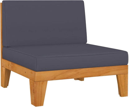 Gartenmöbel Set Holz Lounge Ecksofa Sitzgruppe 9-tlg Akazie Dunkelgrau