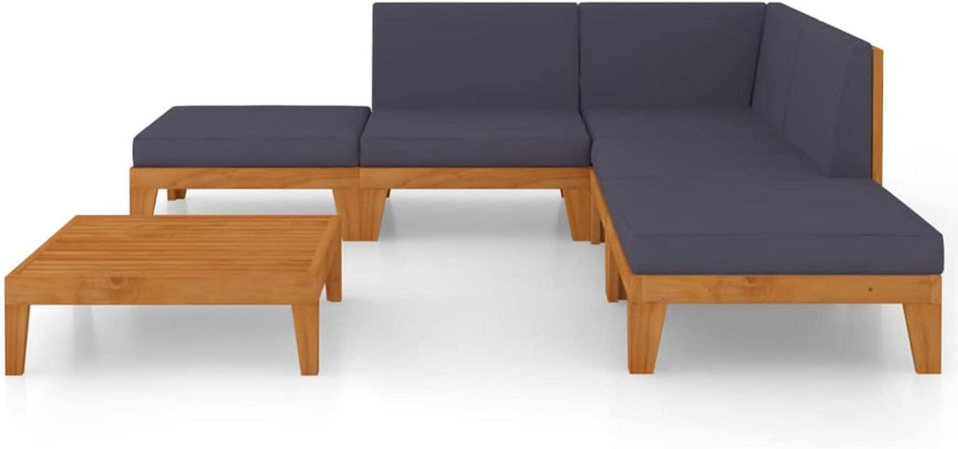 Gartenmöbel Lounge Set Holz Ecksofa Outdoor Terrasse 7-tlg. Akazie