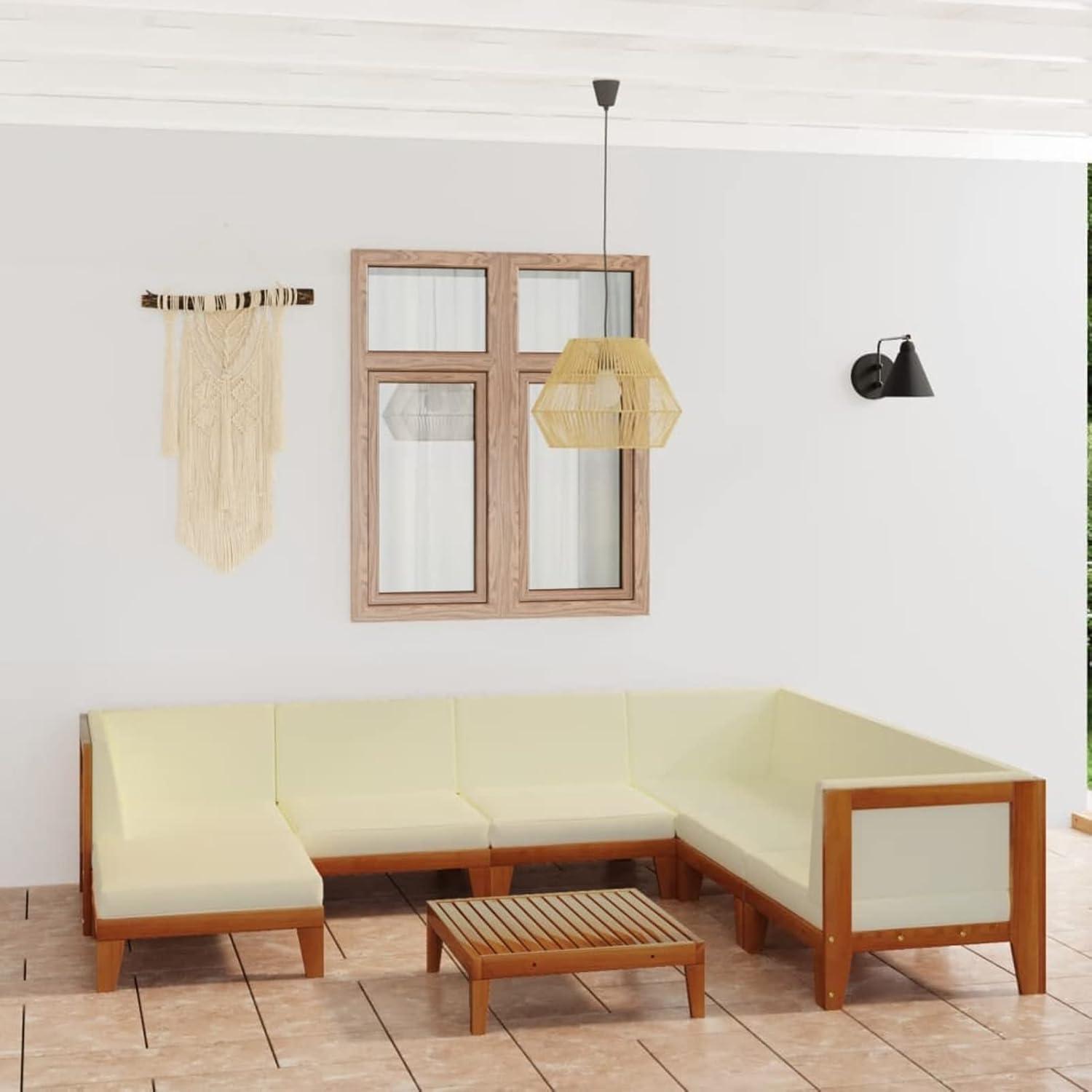 Modulares Gartenmöbel-Set Akazie Ecksofa Loungemöbel