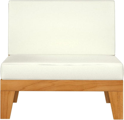Gartenmöbel Set Holz Ecksofa Lounge Terrasse 8-tlg Akazie Creme