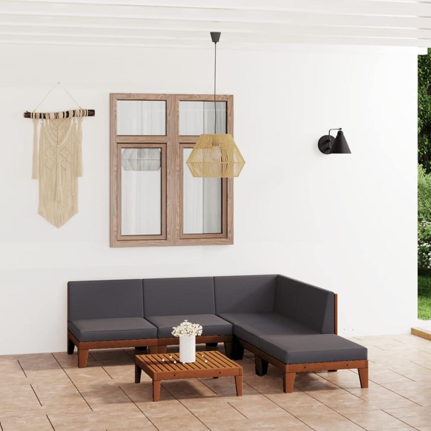 Gartenlounge Set Holz Outdoor Ecksofa Sitzgruppe Loungemöbel