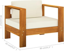 Holz-Gartenmöbel Lounge-Set 7-tlg Akazie Creme