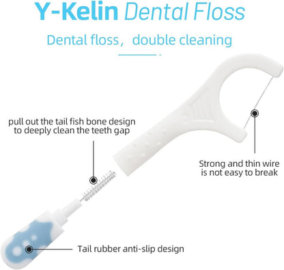 2-in-1 Zahnseide Interdentalbürste 10 Stück portable