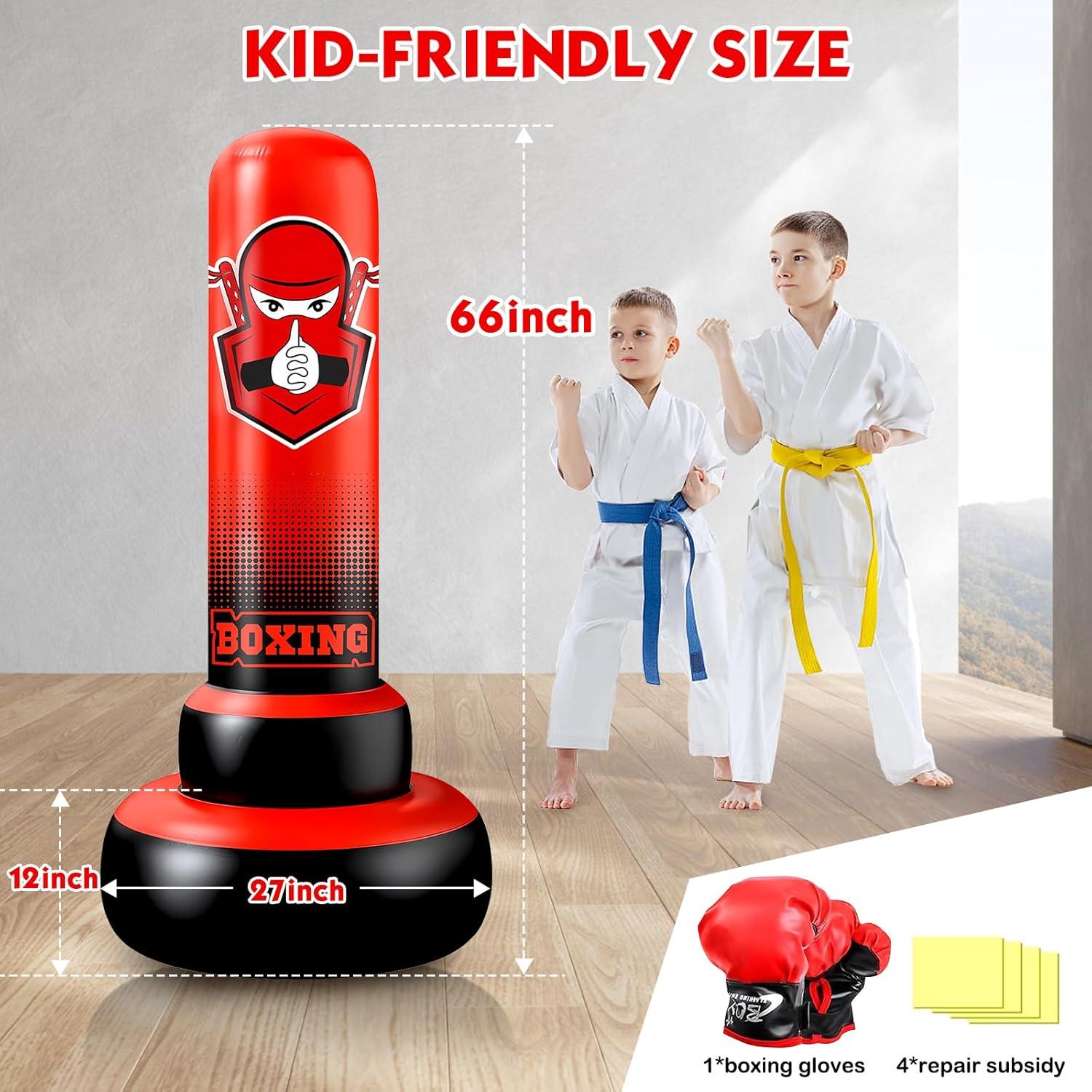 Kinders Boxsack Set mit Boxhandschuhen 168cm für Karate & Taekwondo