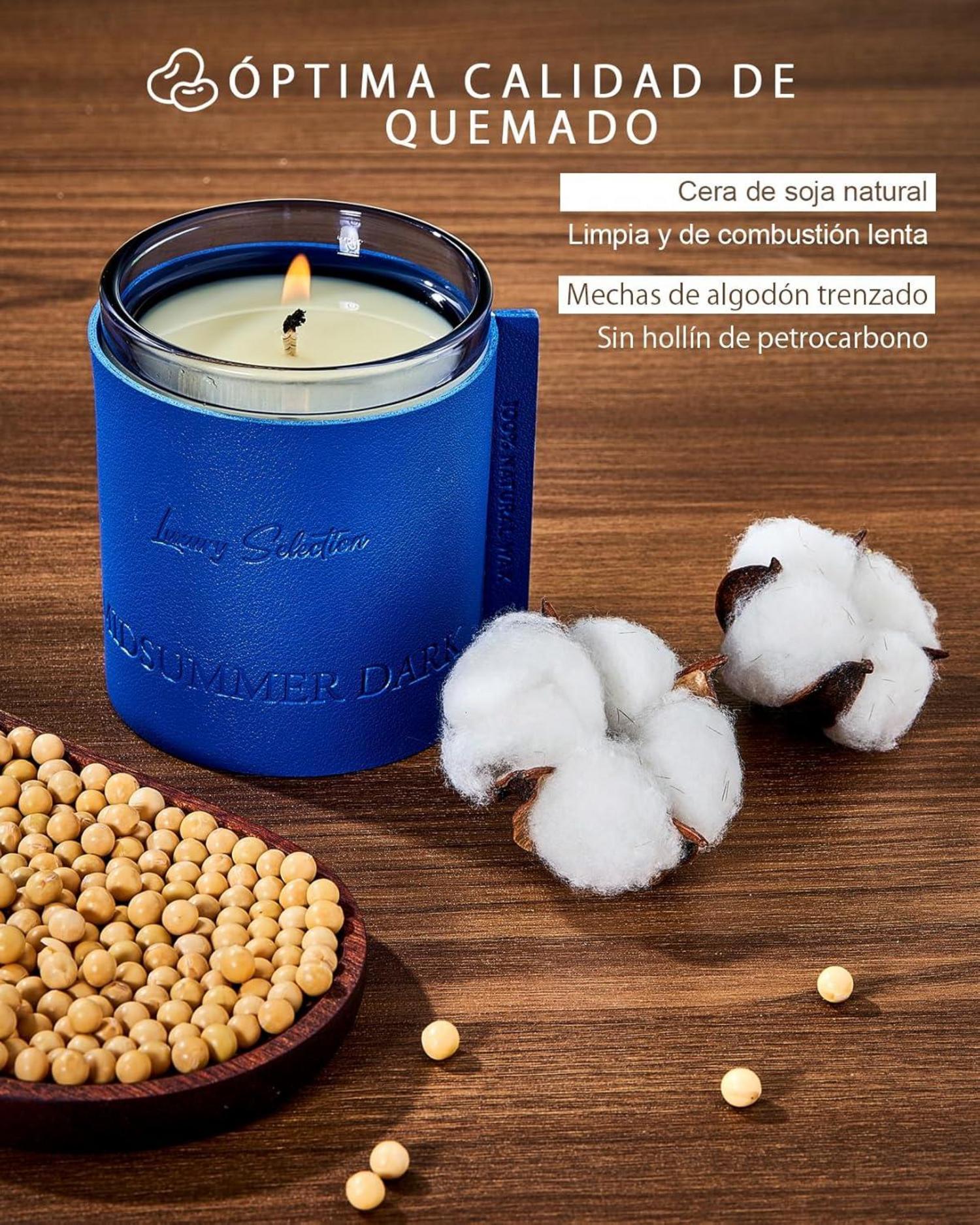 Duftkerze Luxury Leather Wrapped Candle Raumduft Kerze 210g