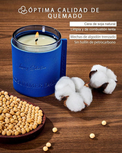 Duftkerze Luxury Leather Wrapped Candle Raumduft Kerze 210g