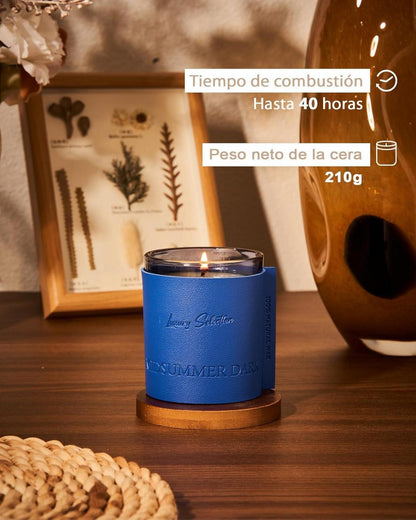 Duftkerze Luxury Leather Wrapped Candle TeakwoodIntense 210g