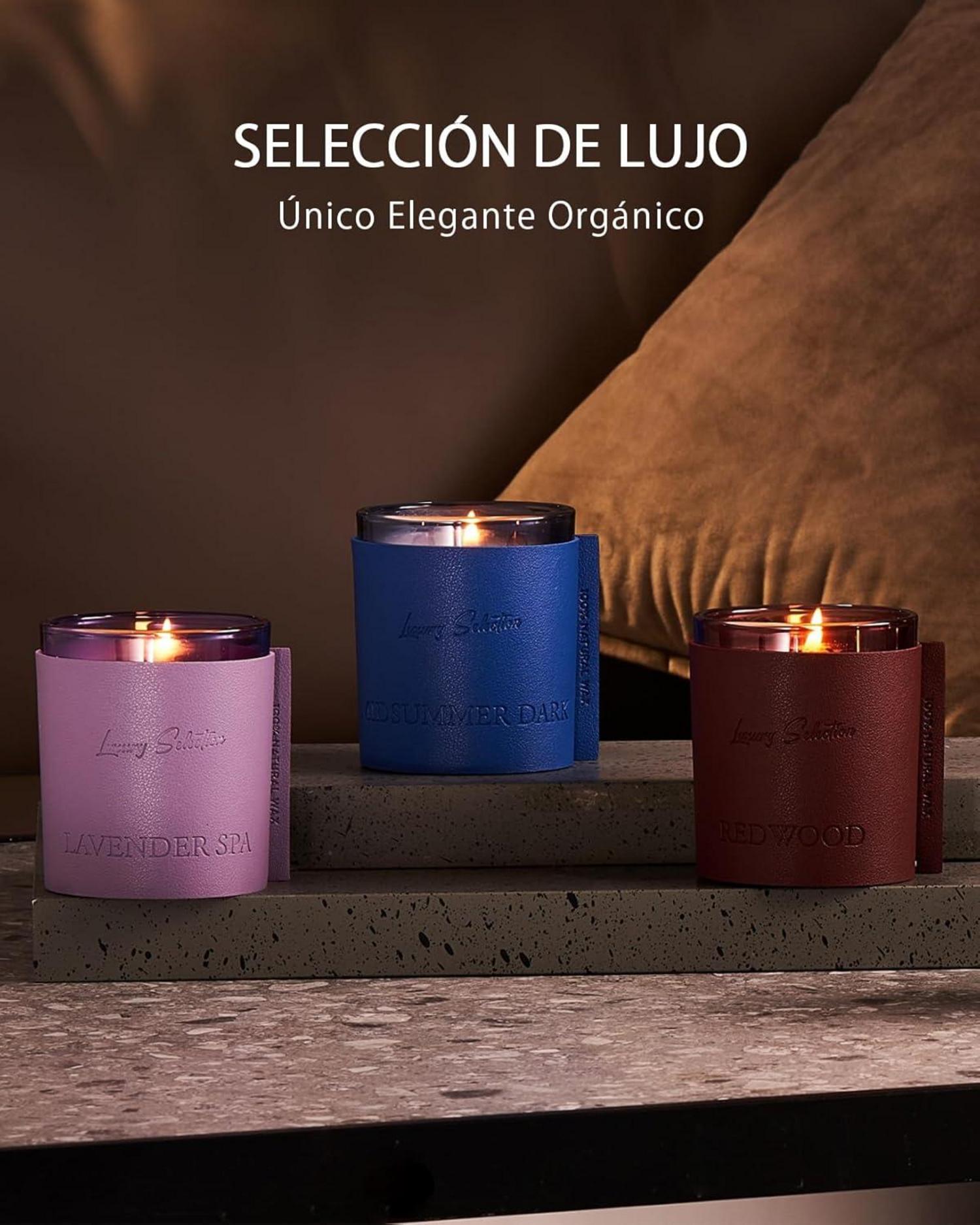 Duftkerze Luxury Leather Wrapped Candle TeakwoodIntense 210g