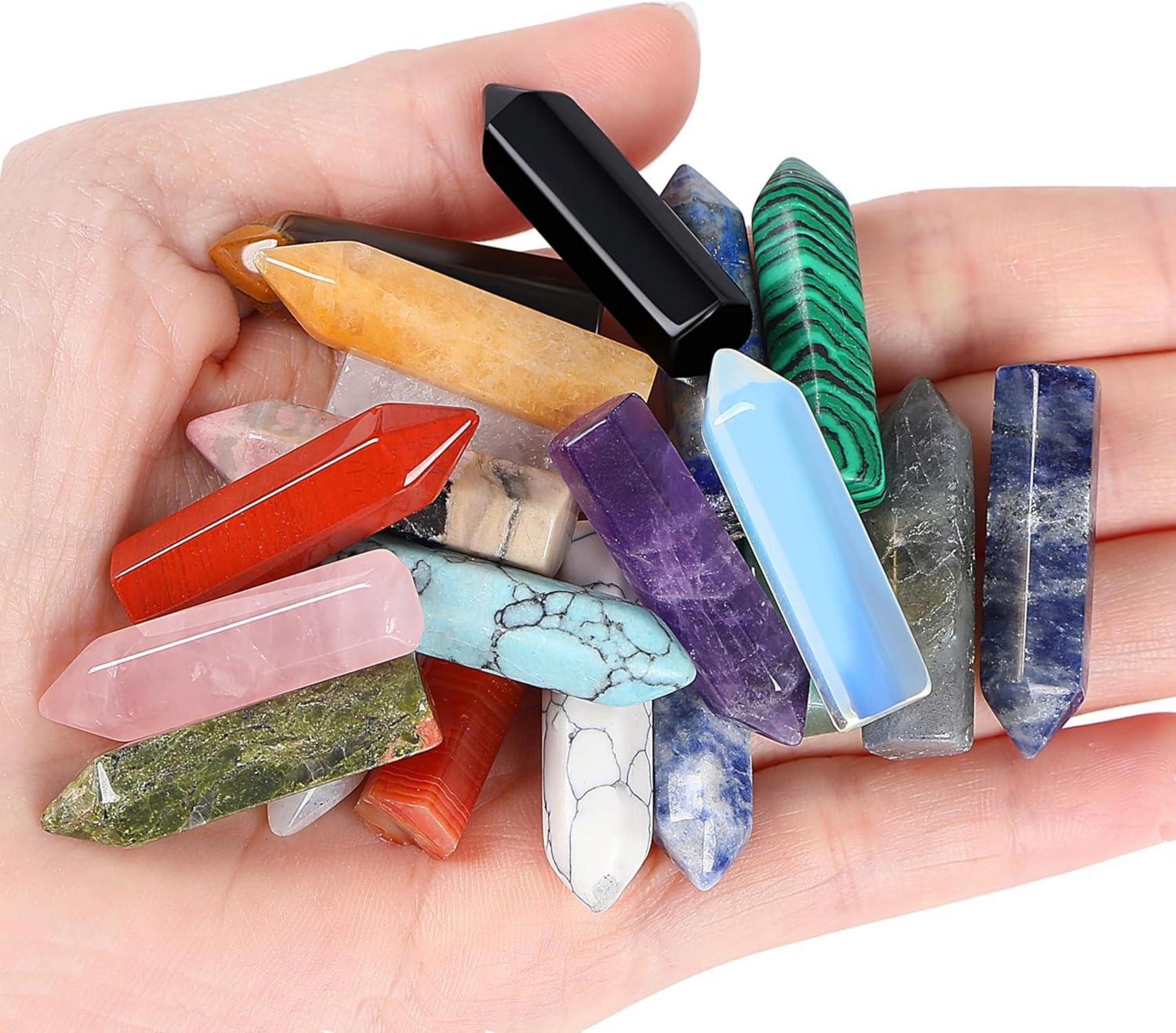 20PCS Heilsteine Kristalle Sets Obsidian Tigerauge Opal