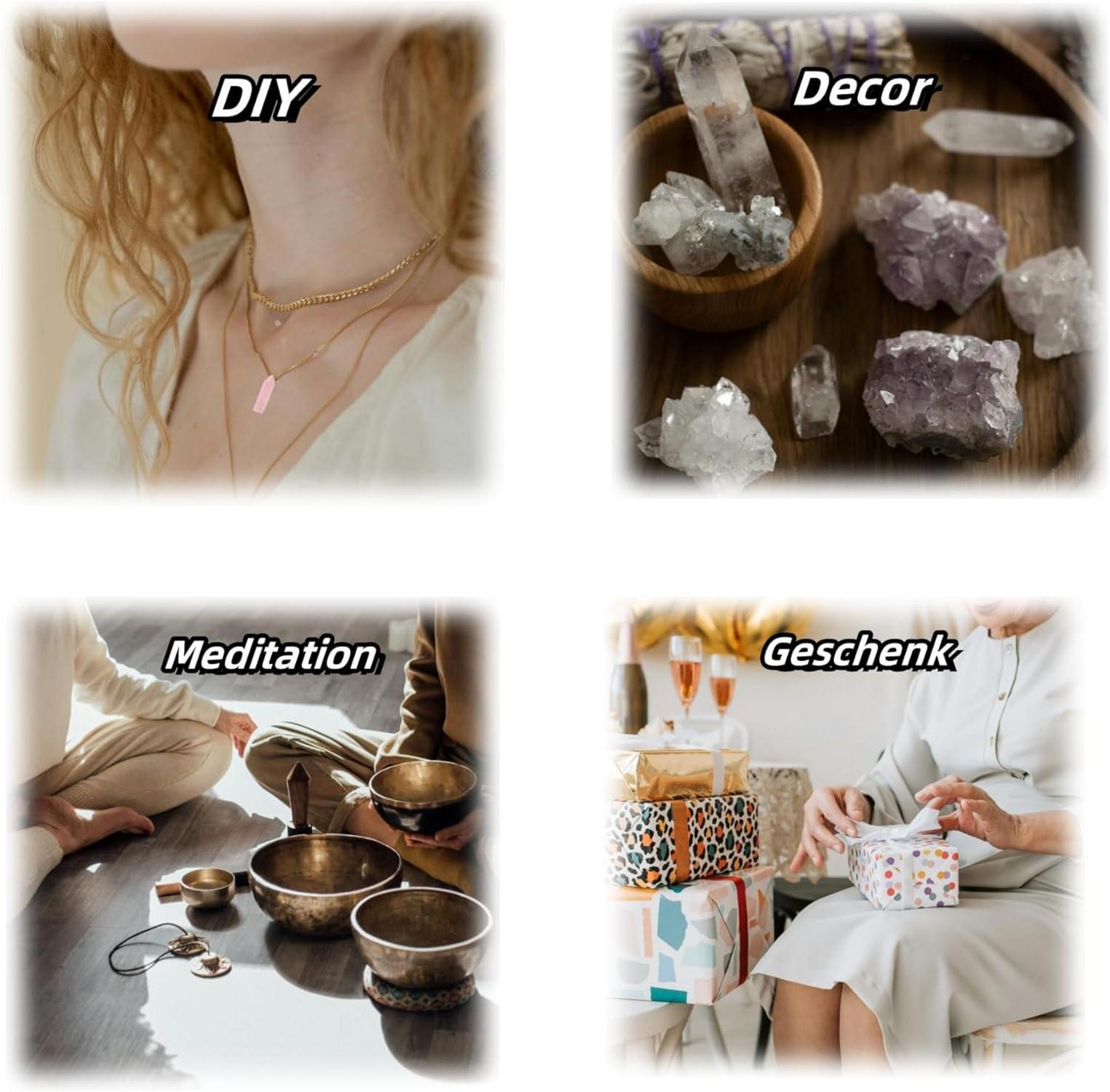 Heilsteine Kristalle Set Obsidian Tigerauge Opal Turm Chakra Spirituelle