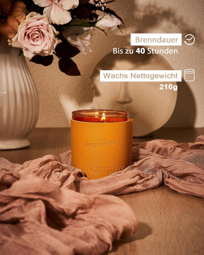 Duftkerze Luxury Leather Wrapped Candle Orange Island 210g
