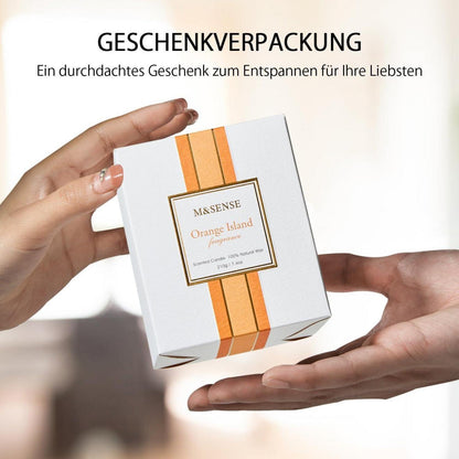 Duftkerze Orange Island Luxury Leder Geschenkbox 210g sojawachs 50
