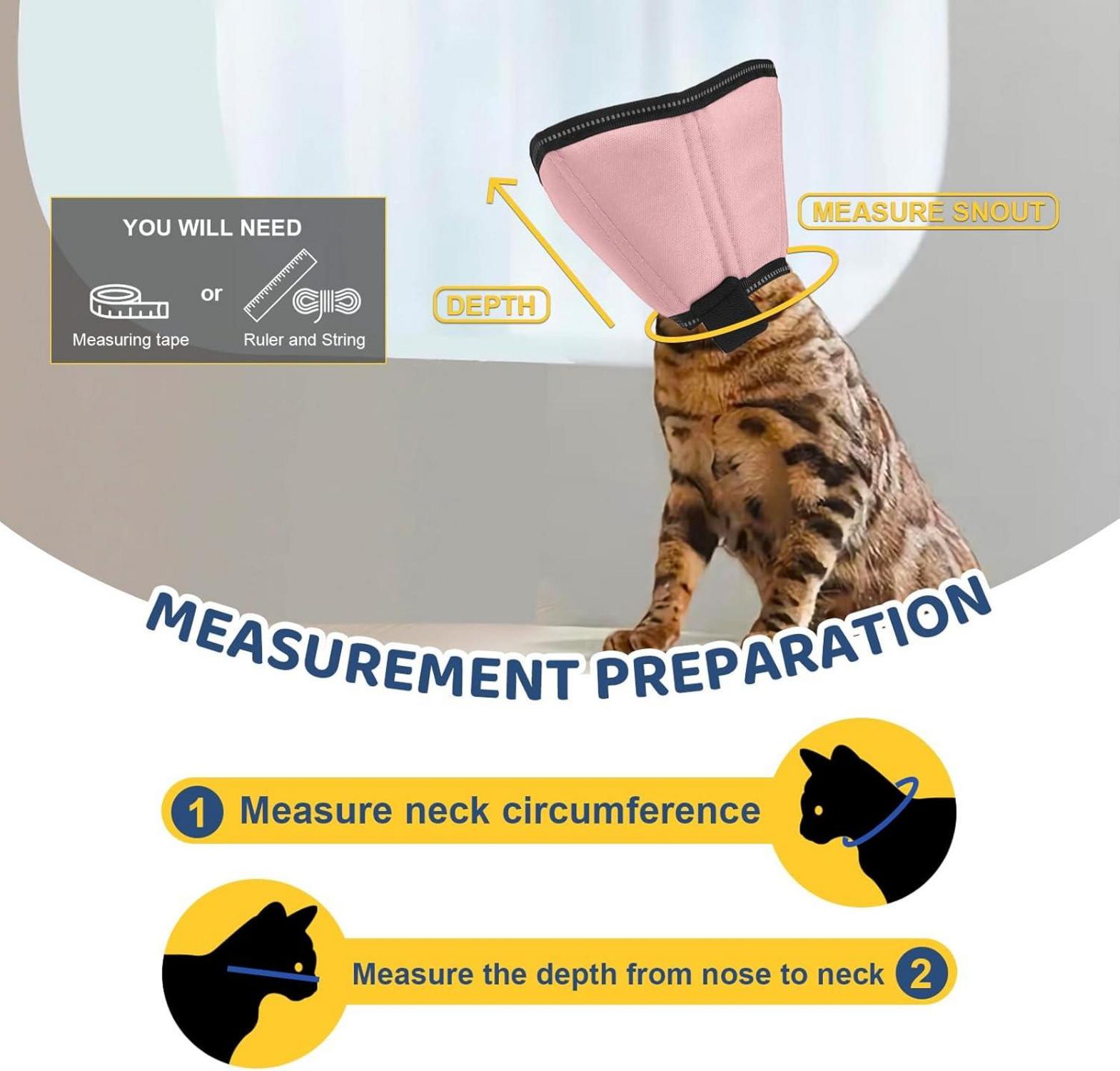 Weiche Halskrause für Katzen nach Operation, Pink XS 21-28cm