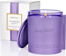 Luxury Leather Wrapped Duftkerze Lavender Spa 210g