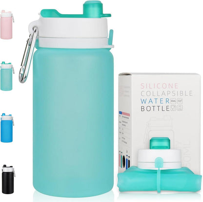 Faltbare Trinkflasche 550ml BPA-frei Auslaufsicher - Hellgrün