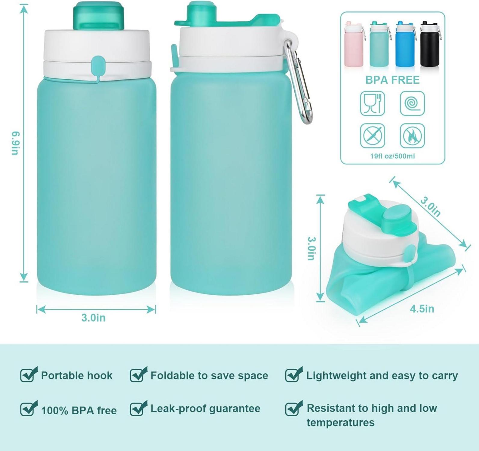 Faltbare Trinkflasche 550 ml BPA-frei Auslaufsicher für