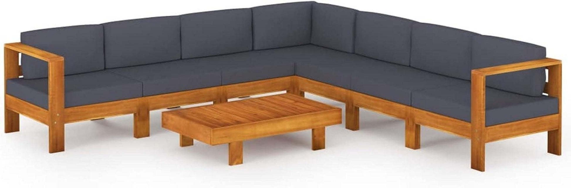Gartenlounge Set Holz Ecksofa Terrasse Massivholz Akazie 8-tlg