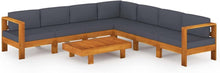 Gartenlounge Set Holz Ecksofa Terrasse Massivholz Akazie 8-tlg
