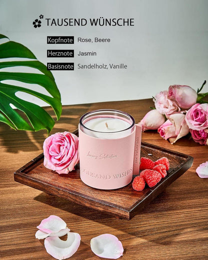 Lavendel Spa Soja-Kerze Leder eingewickelt Geschenk 210g