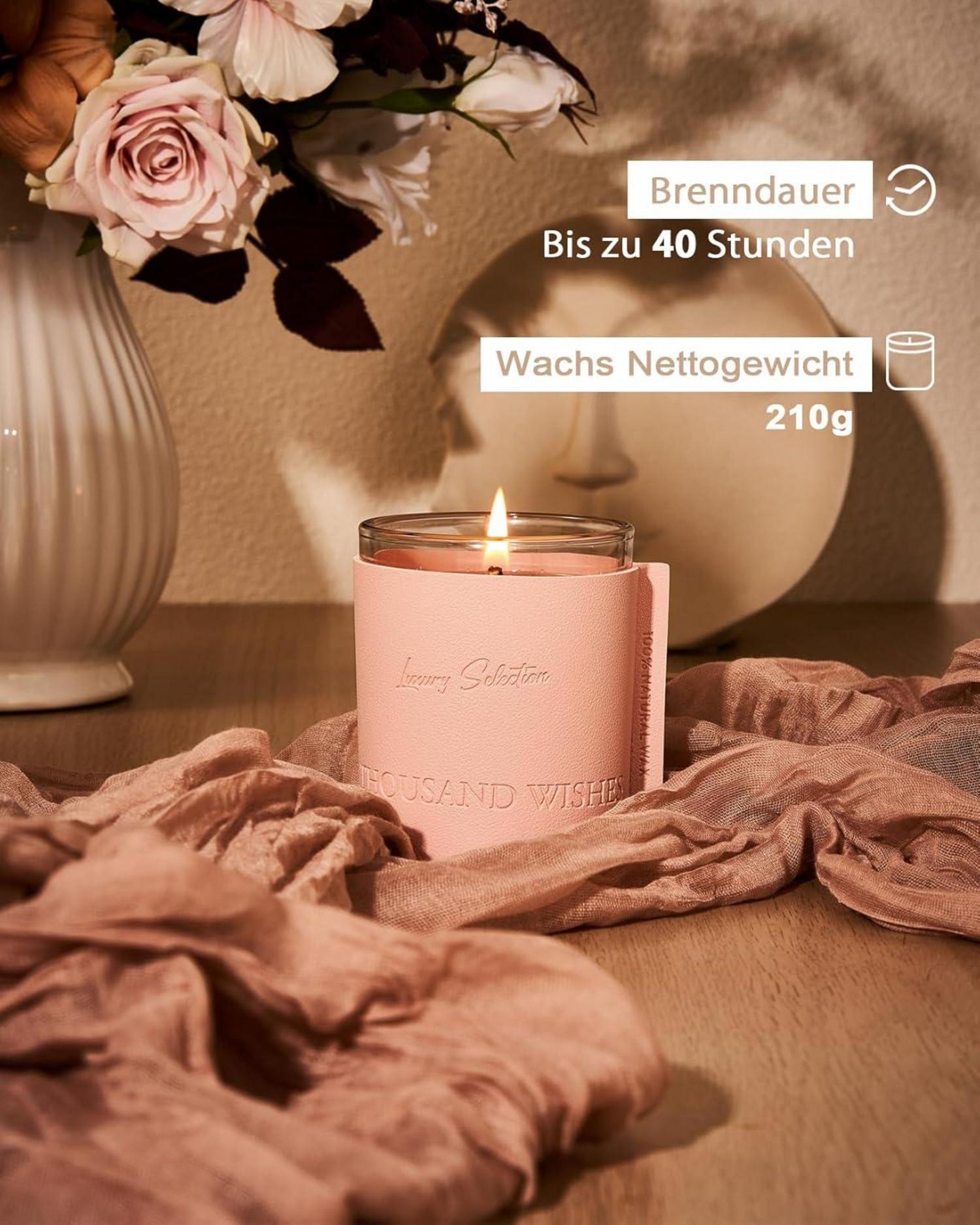 Lavendel Aromatherapie-Kerze Leder 210g Geschenkbox Spa Yoga