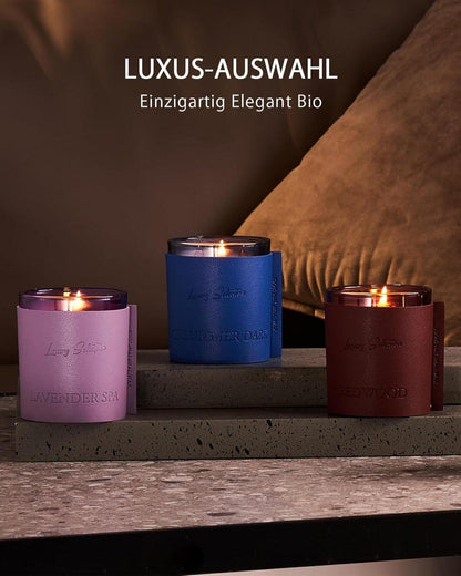Lavendel Aromatherapie-Kerze Leder 210g Geschenkbox Spa Yoga