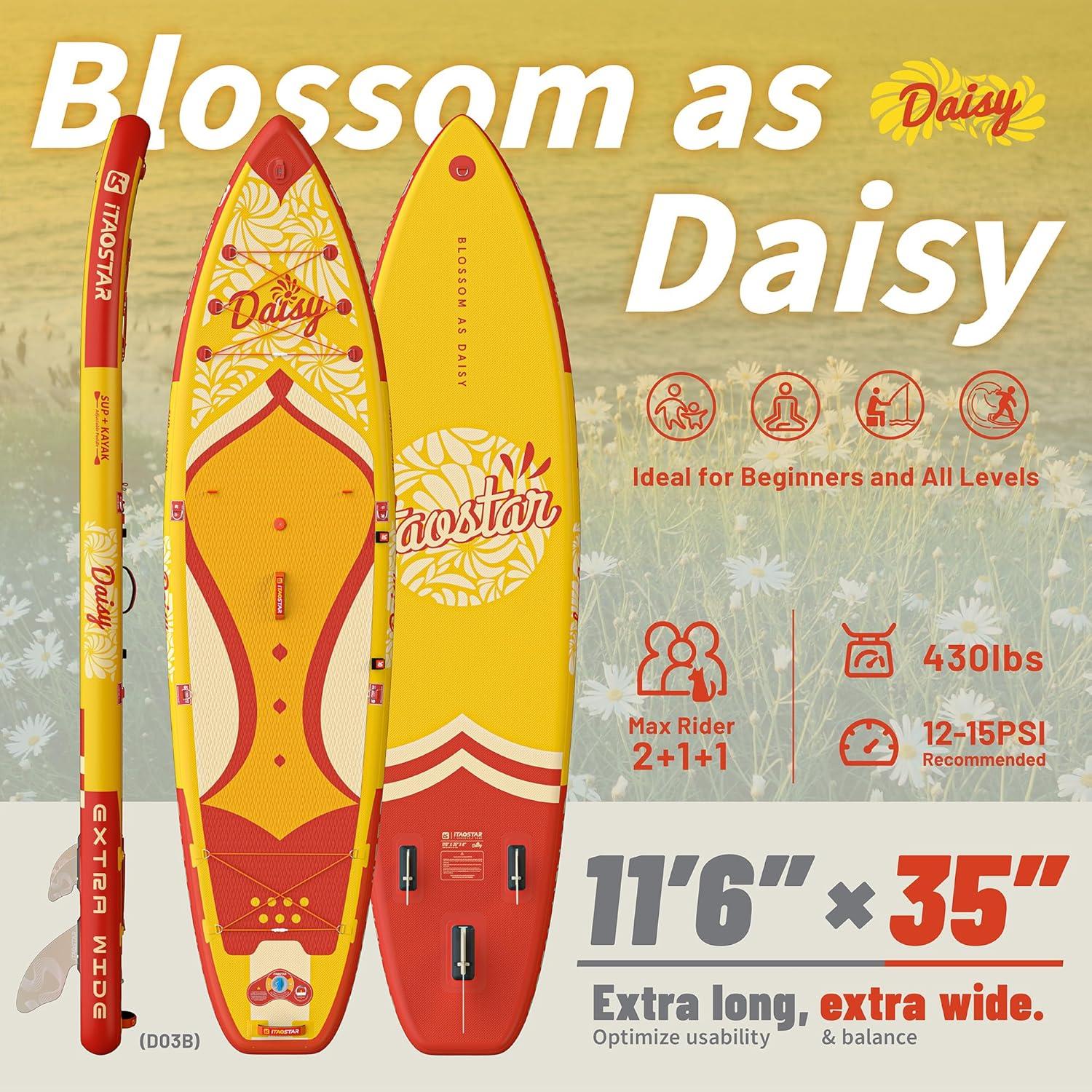 iTAOSTAR Daisy 35 Extra Wide Inflatable Paddle Board Kit