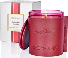 Luxury Leather Wrapped Candle Duftkerze Redwood im Glas 210g