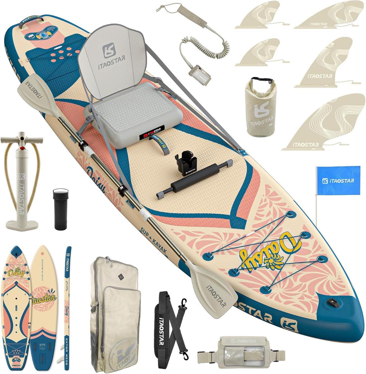 Extra Wide Inflatable Paddle Board with Premium Accessories