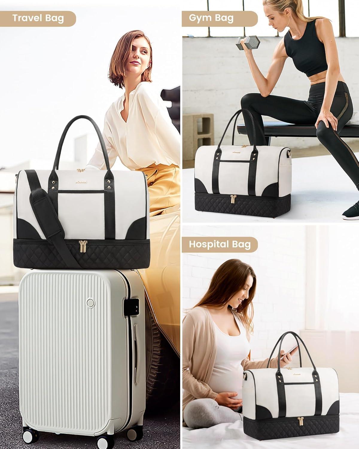 Damen Reisetasche Weekender mit Schuhfach und Nassfach, 3-teiliges Setioresequent