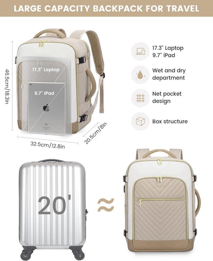 Reiserucksack Damen Handgepäck 40L Laptop Tasche Flugzeug Wasserdicht