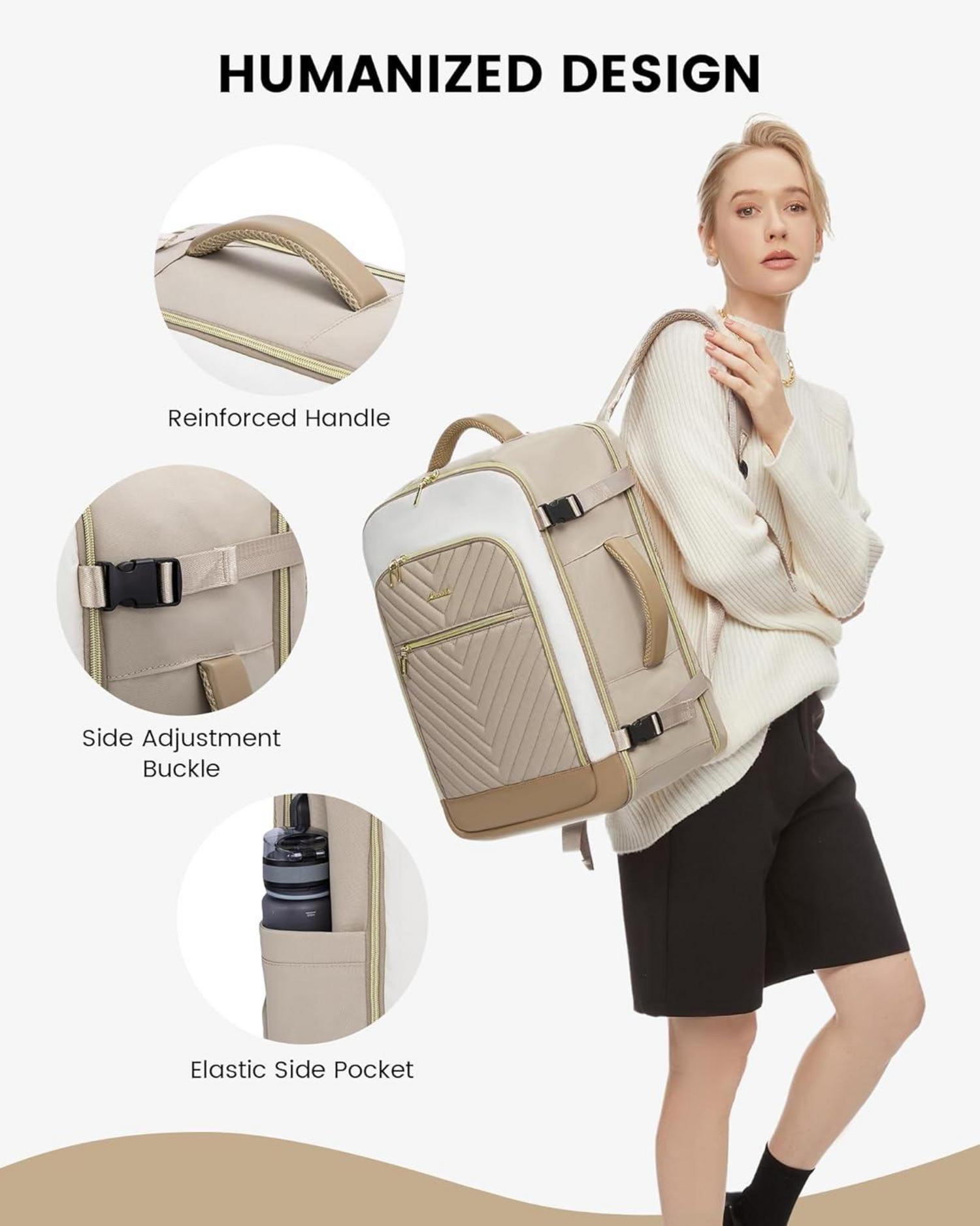 Reiserucksack Damen Handgepäck 40L Laptop Tasche Flugzeug Wasserdicht