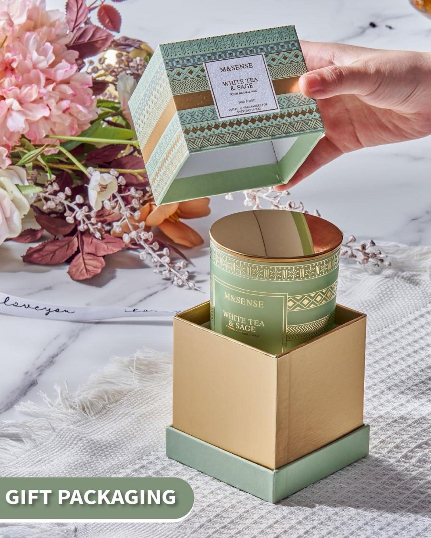 Sojaduftkerze Weißer Tee & Salbei 210g 45 Std. Brenndauer