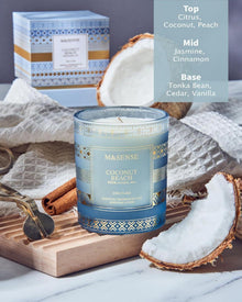 Coconut Beach Scented Candle 210g - Natural Soy Wax - 45