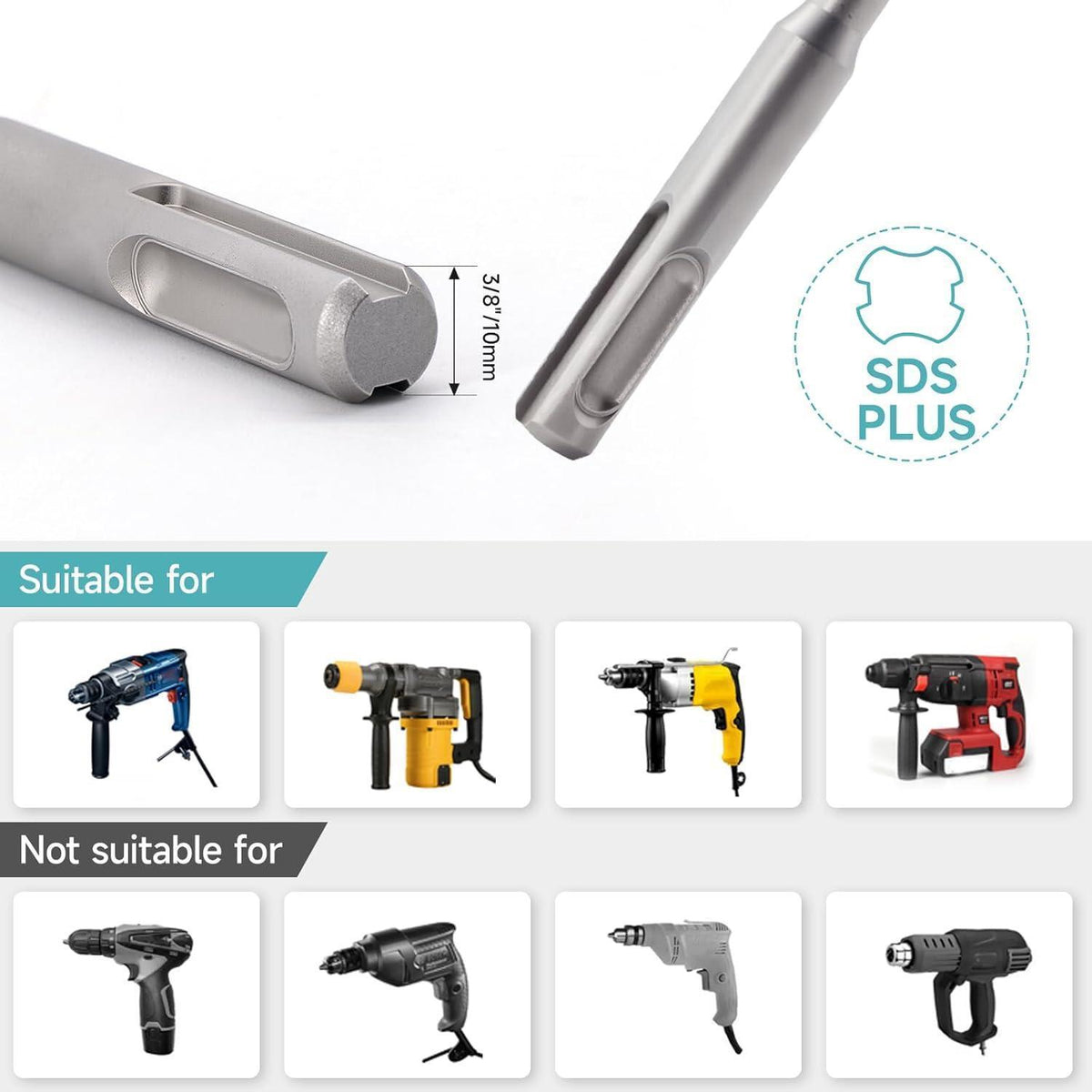 Bohrhammer-Bohrer- und Meißelset 27-teilig mit SDS-Plus Adapter