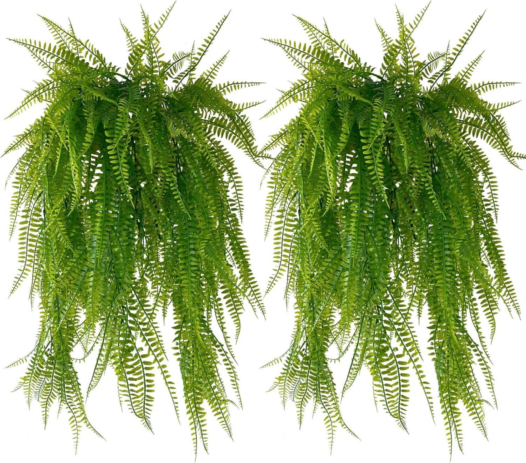 Künstliche Hängepflanze Farn 80cm 4er Set Deko für Innen & Außen