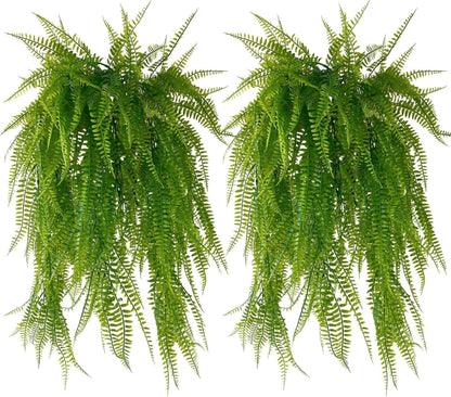 Künstliche Hängepflanze Farn 80cm 4er Set Deko für Innen & Außen