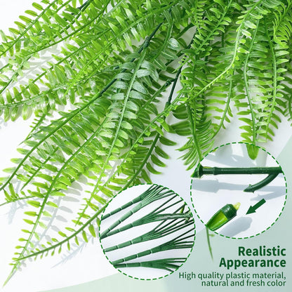 Künstliche Hängepflanze Farn 80cm 4er Set Deko für Innen & Außen